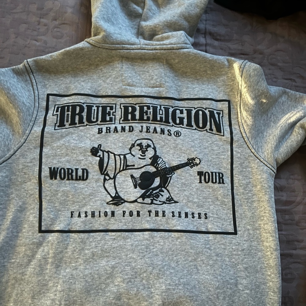 Big T grey true religion zip hoodie - Picture 2 of 3